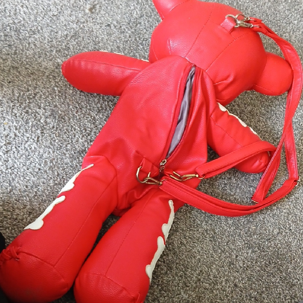 Red Skeleton Teddy Bear Backpack - image 5